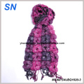 2014 Fashion Skinny Stripe überprüft Winter Warm Ruffle Bubble Schals